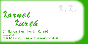 kornel kurth business card
